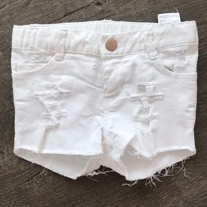 Toddler Distressed White Cut Off Shorts